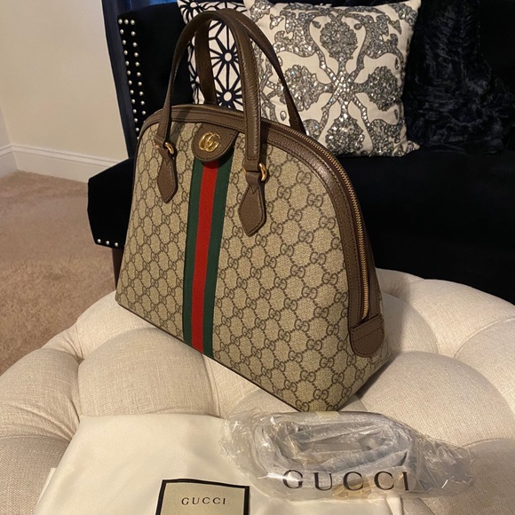✨SOLD!✨NEW✨GUCCI✨GG GUCCISSIMA SUPREME& LEATHER DOME BAG - Picture 4 of 15